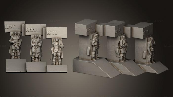 Статуэтки и статуи разные (Статуя воинов, STKR_0732) 3D модель для ЧПУ станка